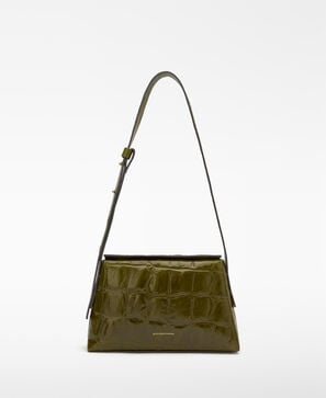 Mica croc-effect crossbody