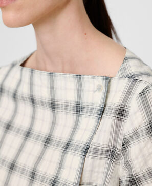 Top rectangular cuadros seersucker