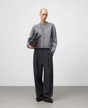 Cárdigan corto lana mujer