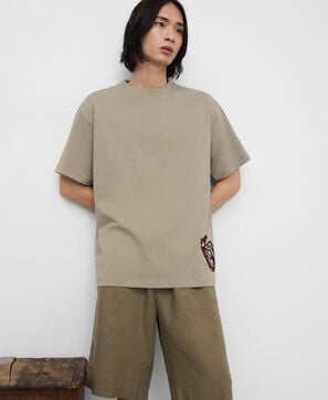 Cotton embroidered oversize T-shirt