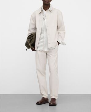 Relaxed fit pleated chino trousers