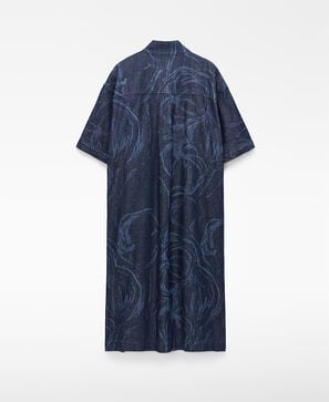 Vestido camisero denim estampado