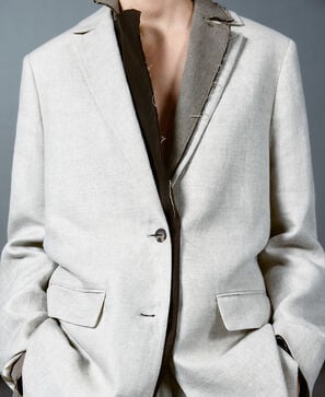 Blazer tailleur combin&eacute; en lin europ&eacute;en