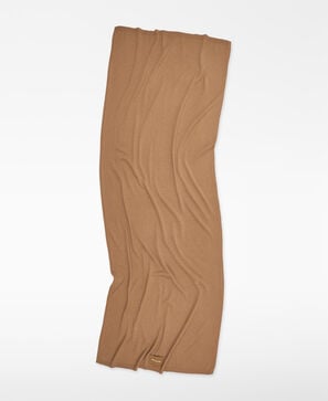 Merino wool plain-knit scarf