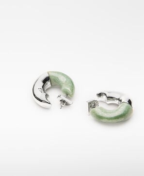 Resin and metal irregular hoops woman