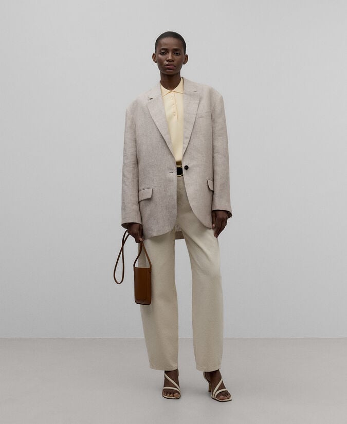 Adolfo dominguez Pantalón denim algodón carrot fit mujer