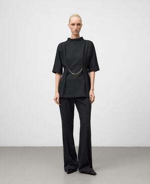 Top espiga con cadena mujer