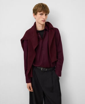 Camisa cuello italiano algodón hombre