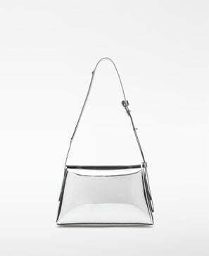 Mica metallic-finish shoulder bag