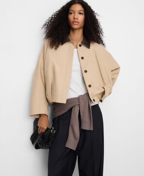 Chaqueta boxy acolchada algod&oacute;n