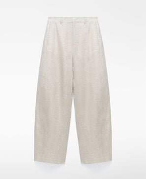 Pantalon barrel fit en lin europ&eacute;en