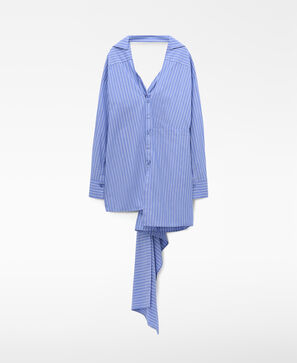 Camisa multifuncional &agrave;s riscas em algod&atilde;o