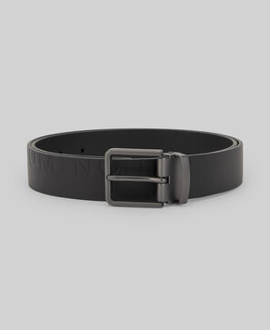 Leather belt with logo man