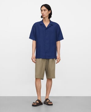 Hemd mit Bowlingkragen aus europ&auml;ischem Leinen