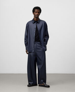 Navy blue oversize shirt man