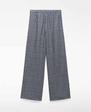 Linen checkered trousers