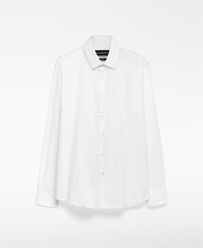 Camisa slim fit cuello italiano hombre