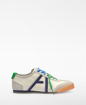 Zapatilla piel maxi logo mujer