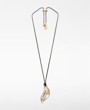 Double-lacquered leaf necklace woman