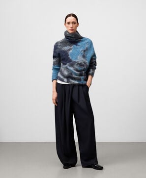 Jersey asimétrico punto jacquard mujer