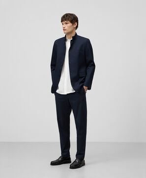 Mandarin collar structured blazer man