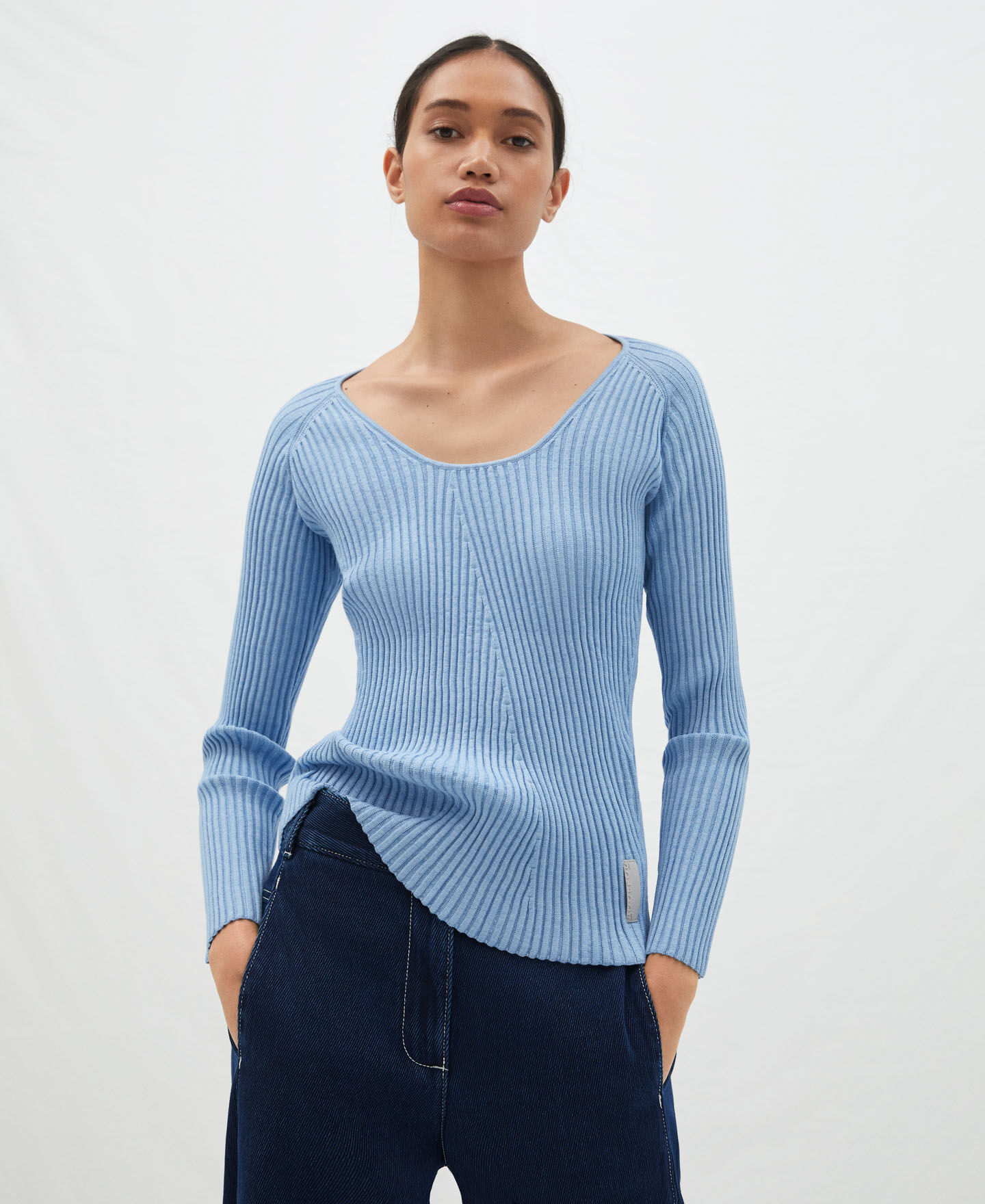 Ribbed Round Neck Sweater