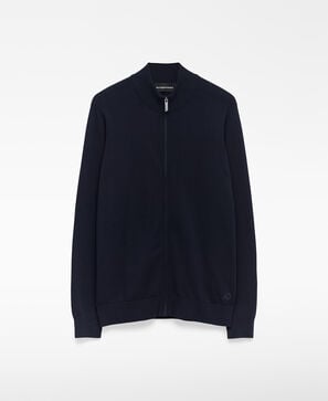 Cardigã de malha em algodão orgânico para homem