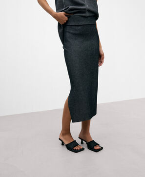 Bicolour pencil skirt woman