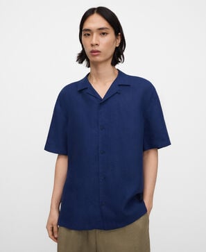 Hemd mit Bowlingkragen aus europ&auml;ischem Leinen