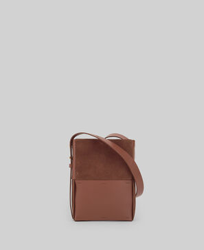 Mini hobo trenzado piel combinada mujer