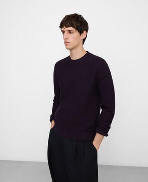 Striped textured knit sweater man