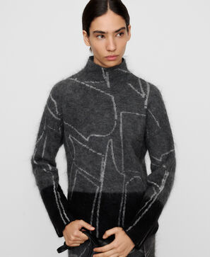 Jersey bicolor jacquard punto cardado