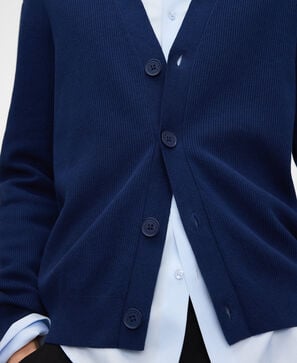 Organic cotton knit cardigan