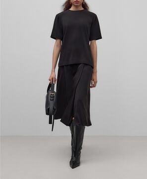 Top recto negro mujer