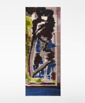 Merino wool printed shawl woman