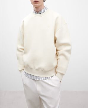 Ecru crew neckline sweatshirt