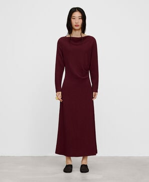 Vestido escote barco boucl&eacute;