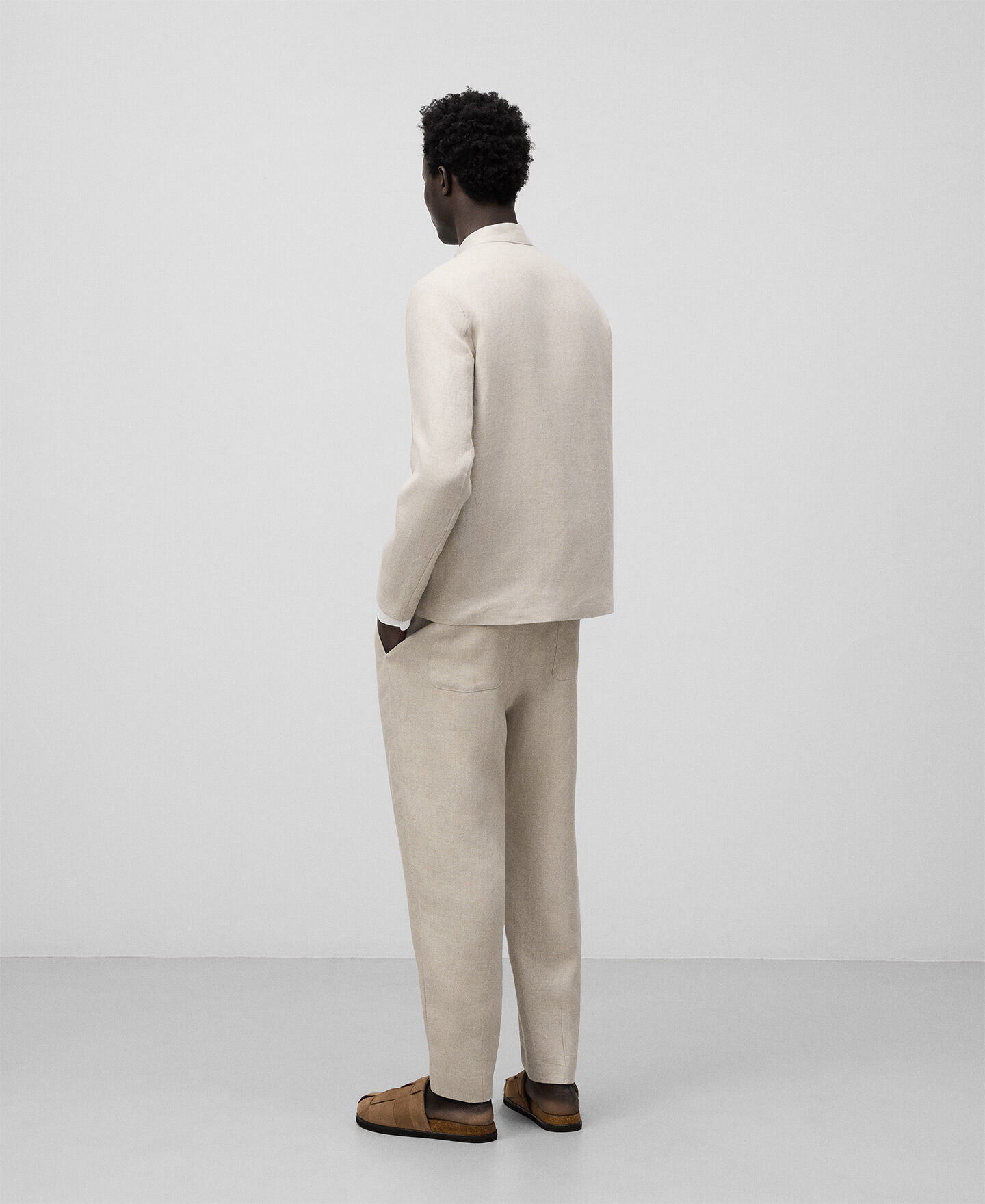 パンツ Tagliatore P-Adima Pants In Cream Linen Linen relaxed fit trousers man | AD Europa