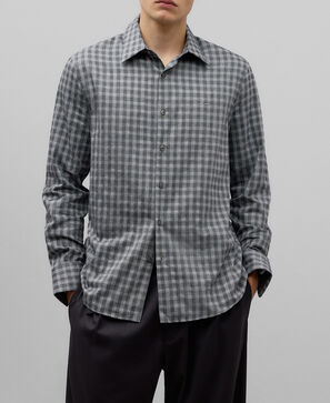 Cotton checked shirt man