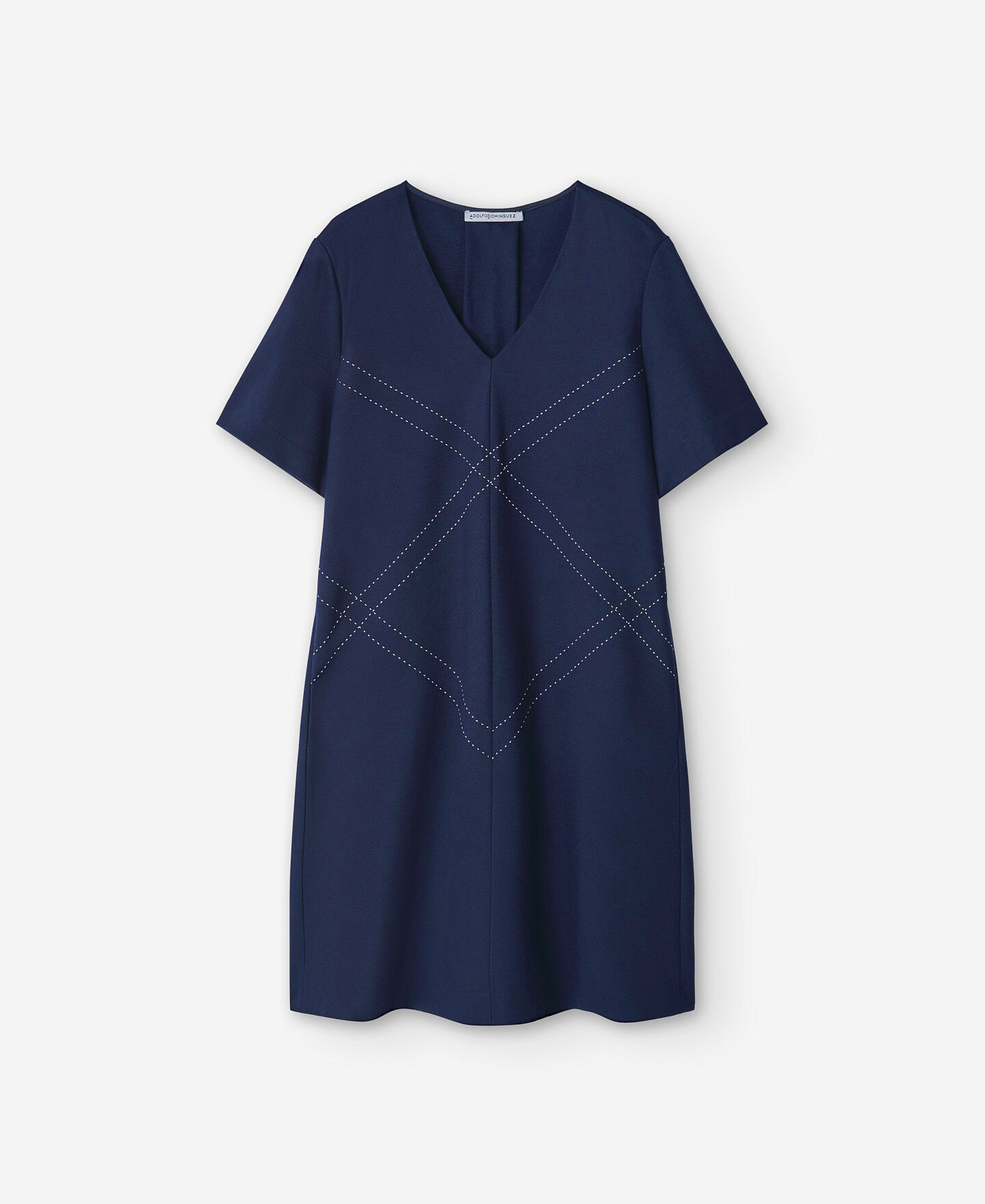Robe en viscose bleu marine femme