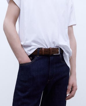 Cinturón en piel trenzada