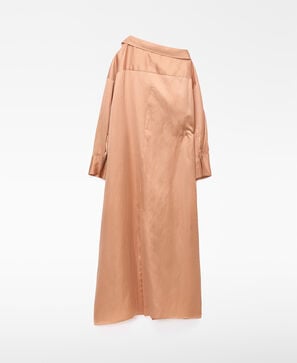 Vestido camisa com gola desestruturada