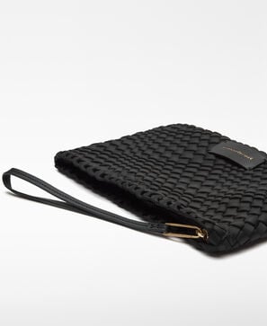 Braided fabric clutch woman