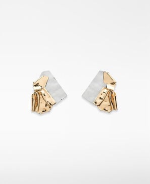 Pleated metal earrings