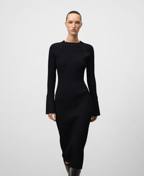 Vestido entallado canalé mujer