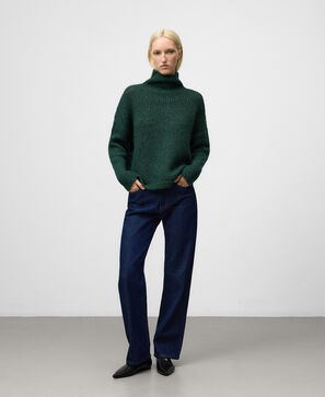 Knit funnel neck sweater woman