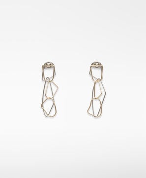 Irregular fine-link earrings