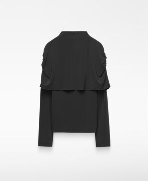 Gathered overlay T-shirt