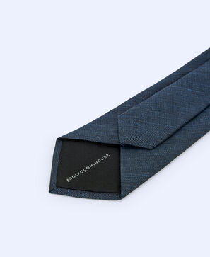 Corbata jaspeada en lino y seda