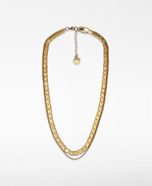 Metal double-chain necklace woman